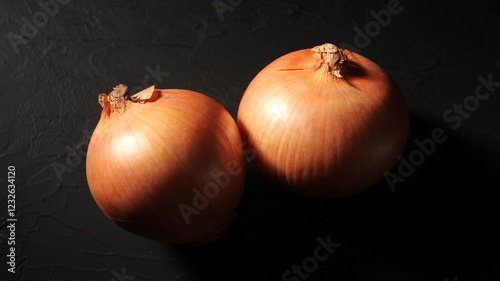 テクスチャーのある背景の玉ねぎの素材