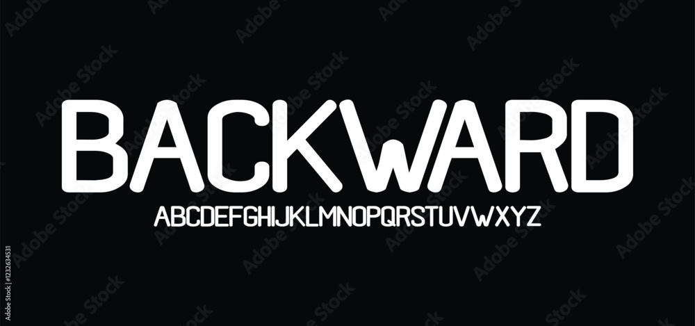 Backward, Modern Bold Font. Regular Italic Number Typography urban style alphabet fonts for fashion, sport, technology, digital, movie, logo design, vector illustration
Backward, Modern Bold Font. Regular Italic Number Typography urban style alphabet fonts for fashion, sport, technology, digital, movie, logo design, vector illustration