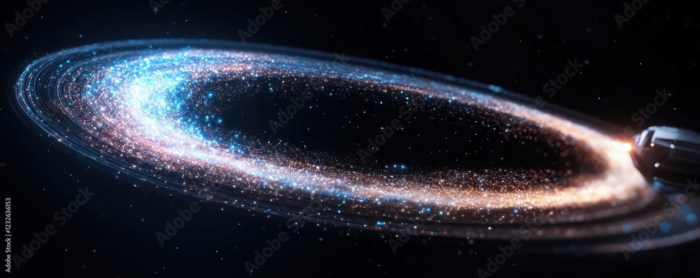 Fototapeta premium Stellar Rings of Cosmic Dust and Light in Deep Space Environment