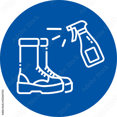 Desinfectar calzado al ingresar, desinfección, limpieza, señal, simbolo, Disinfect footwear upon entry, disinfection, cleaning, sign, symbol,