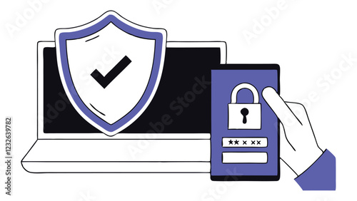 Cybersecurity Experts Conducting Penetration Test vector  illustration