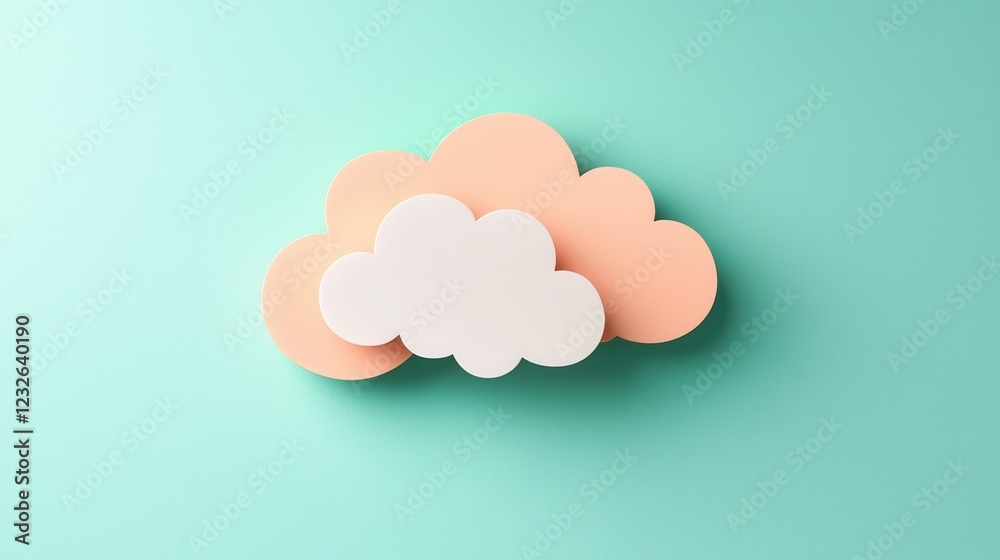 Whimsical cloud decoration studio digital art minimalist aesthetic playful concept Whimsical cloud decoration studio digital art minimalist aesthetic playful concept
