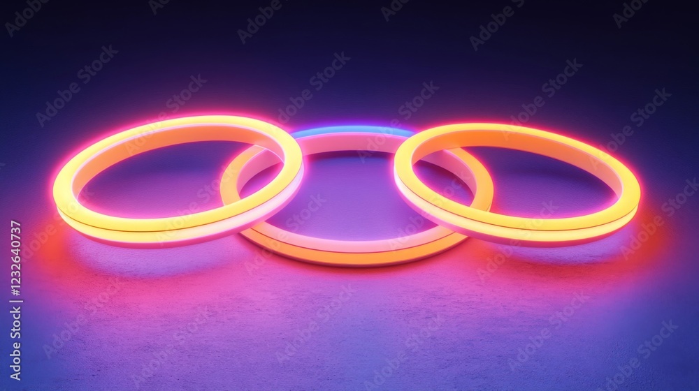 Vibrant Neon Rings Glowing in the Dark Vibrant Neon Rings Glowing in the Dark