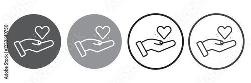 Friendship and love line icons set vector illustration. editable stroke