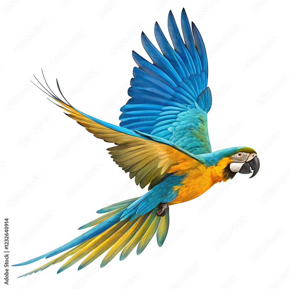 Fototapeta premium colorful flying parrot isolated