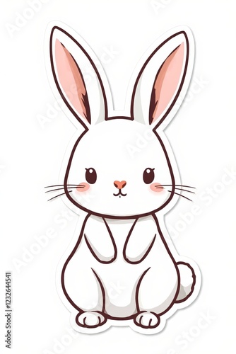 cartoon rabbit sitting on its hind legs with a white background