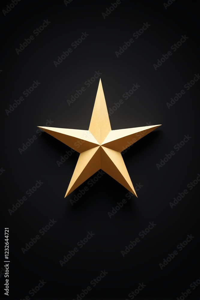 Obraz premium a close up of a gold star on a black background