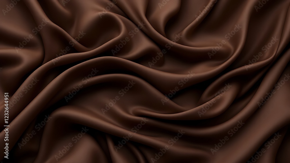 Fototapeta premium Black dark chocolate brown background. Silk satin fabric. Luxury elegant beauty premium rich. Shiny glitter shimmer silky. Drapery fold crease. romance festival.