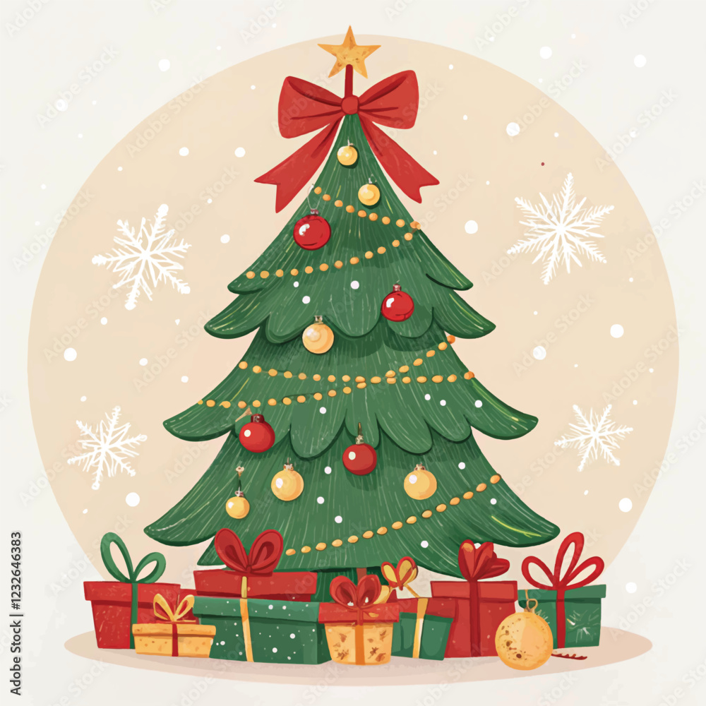 Obraz premium Magical Christmas Celebration with a Fully Decorated Tree