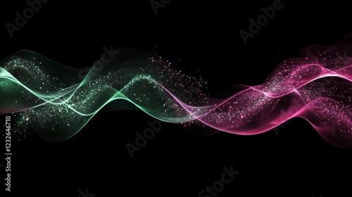 Abstract Glowing Particle Wave Background