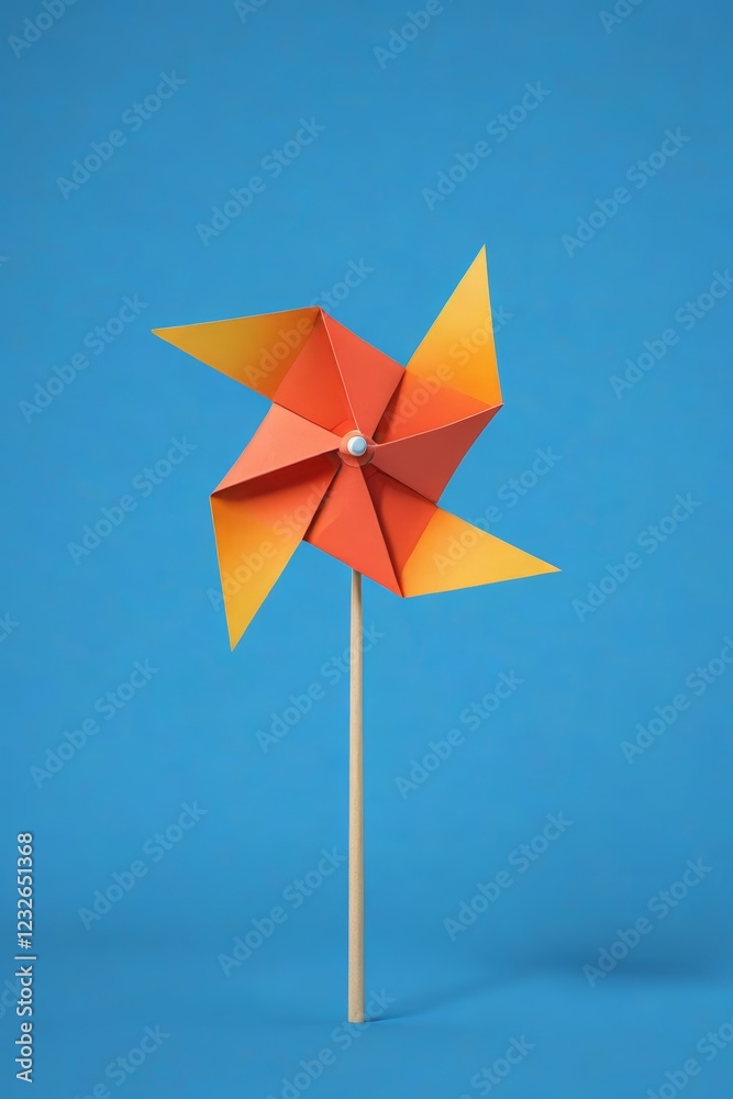 Fototapeta premium there is a pinwheel on a stick with a blue background