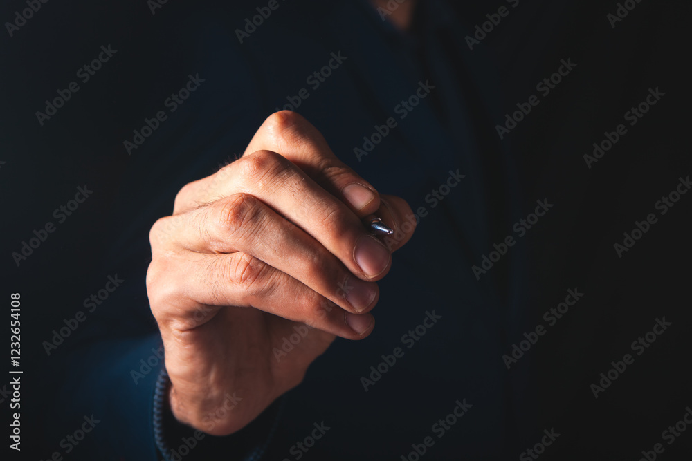 male hands with fingers on dark background male hands with fingers on dark background
