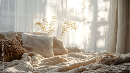 corner by the fireplace with a rocking chair, a woolen blanket, and a stack of books 