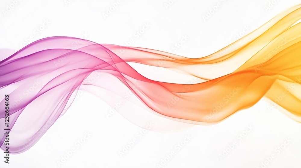 Abstract colorful wave flowing on white background, design element Abstract colorful wave flowing on white background, design element