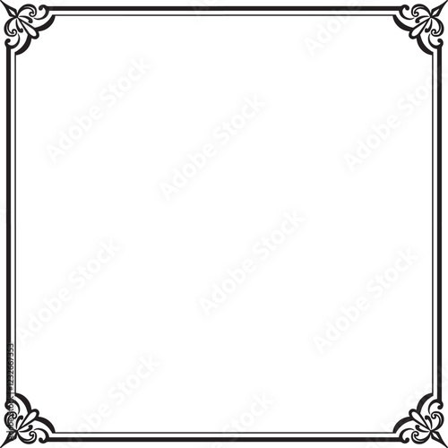 Border Vintage Ornament Floral Wedding Simple
