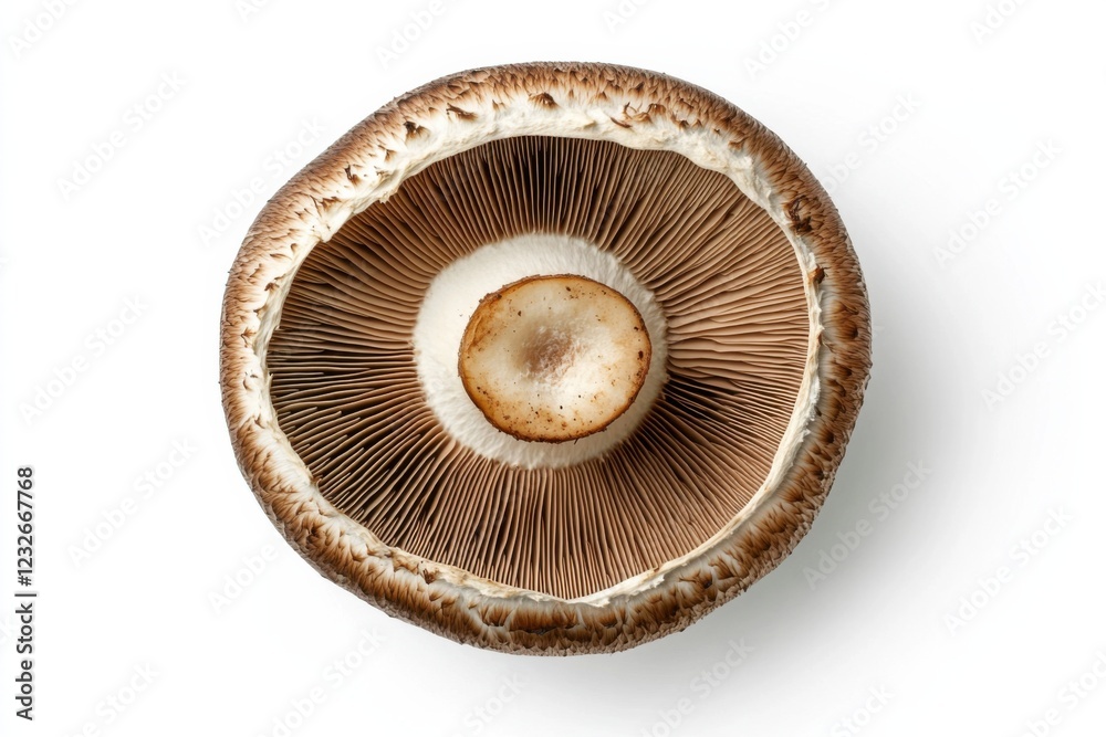 Fresh Brown Roll-rim mushroom with rolled edge, isolated on white background, food photography Fresh Brown Roll-rim mushroom with rolled edge, isolated on white background, food photography