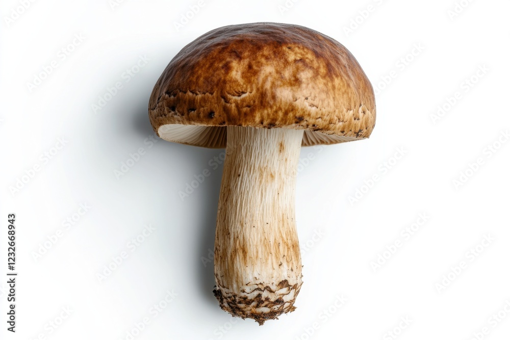 Fresh Deadly Webcap mushroom with rusty brown cap on white background, isolated, poisonous fungi concept Fresh Deadly Webcap mushroom with rusty brown cap on white background, isolated, poisonous fungi concept