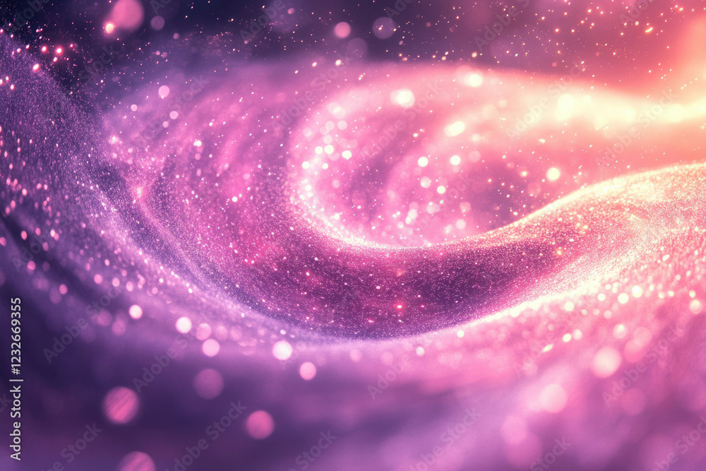 Abstract swirling glitter background with pink and purple hues, sparkling bokeh effect. Abstract swirling glitter background with pink and purple hues, sparkling bokeh effect.