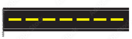 Horizontal asphalt road template. Winding road vector illustration. Seamless highway marking Isolated on background. Winding road. Traveling along a curved highway. Background of the road