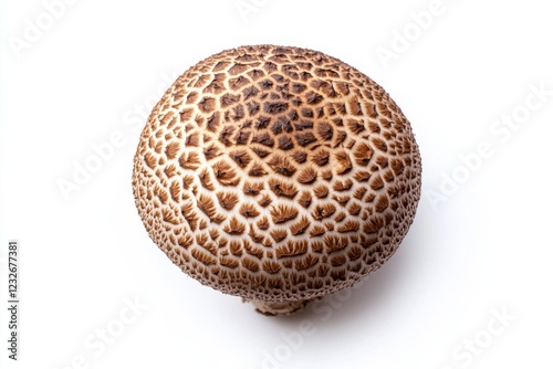 Fresh Scaly Wood mushroom with brown scales on cap, isolated on white background, fungi specimen photo