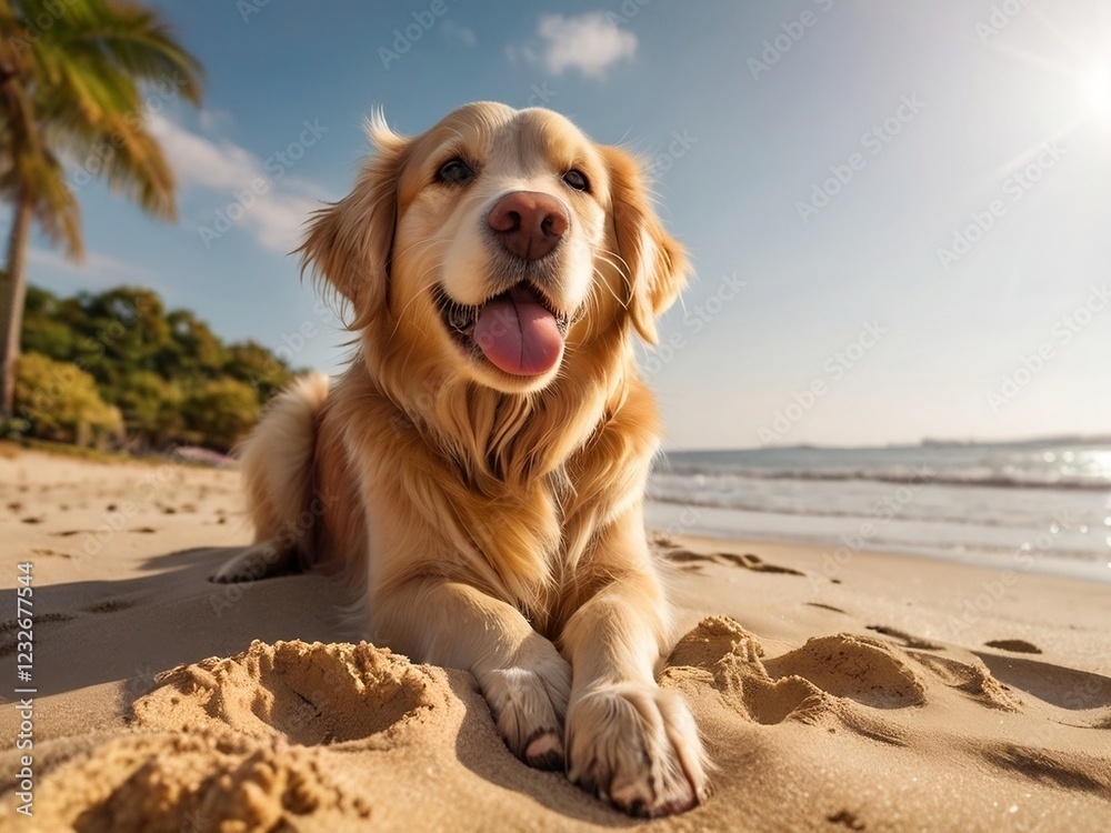 golden retriever on the beach, portrait golden retriever golden retriever on the beach, portrait golden retriever