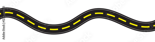 Wavy road with winding curves and horizontal path. Top view of race track and highway. turning road icon vector illustration design template. Winding road. Journey traffic curved highway. Road icon. 