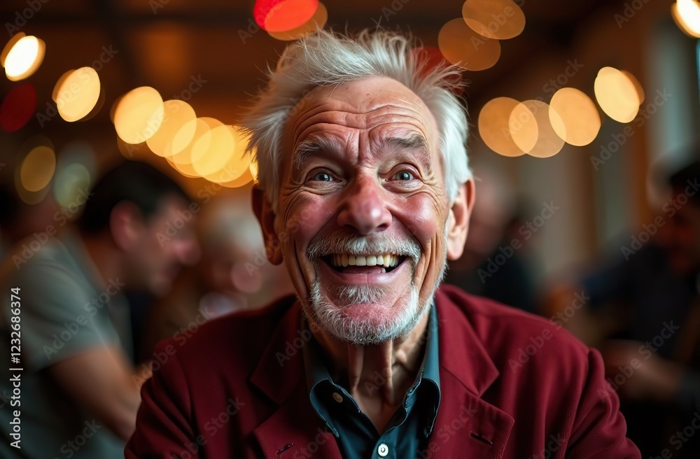 Crazy senior man having fun doing party during holidays time - Elderly people celebrating life concept Crazy senior man having fun doing party during holidays time - Elderly people celebrating life concept