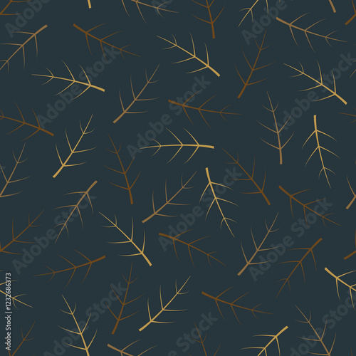 Floral seamless pattern. Allover print foliage surface pattern design of dry branchlets