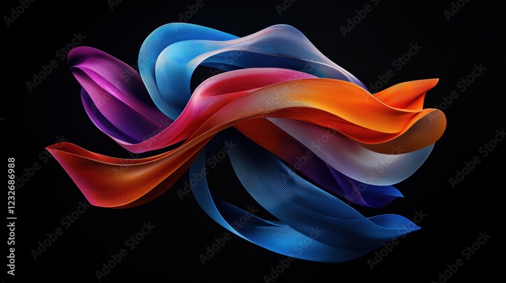 Obraz premium A colorful, abstract design of a piece of fabric