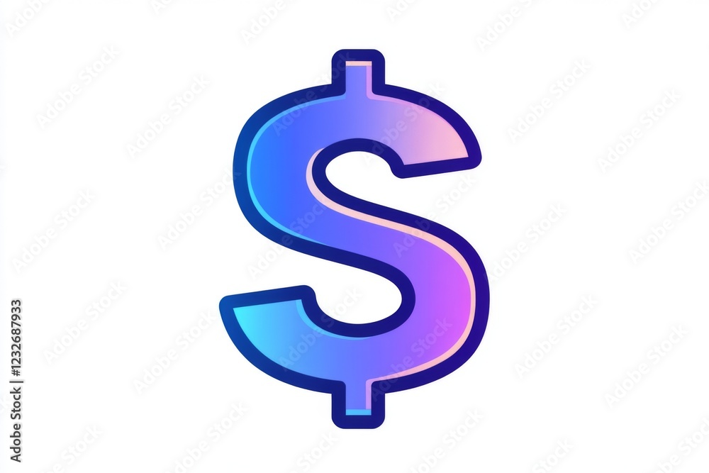 Blue and purple gradient dollar sign icon Blue and purple gradient dollar sign icon