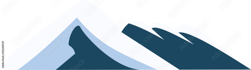 Minimalist Mountain With Snow Scene llustration Minimalist Mountain With Snow Scene llustration
