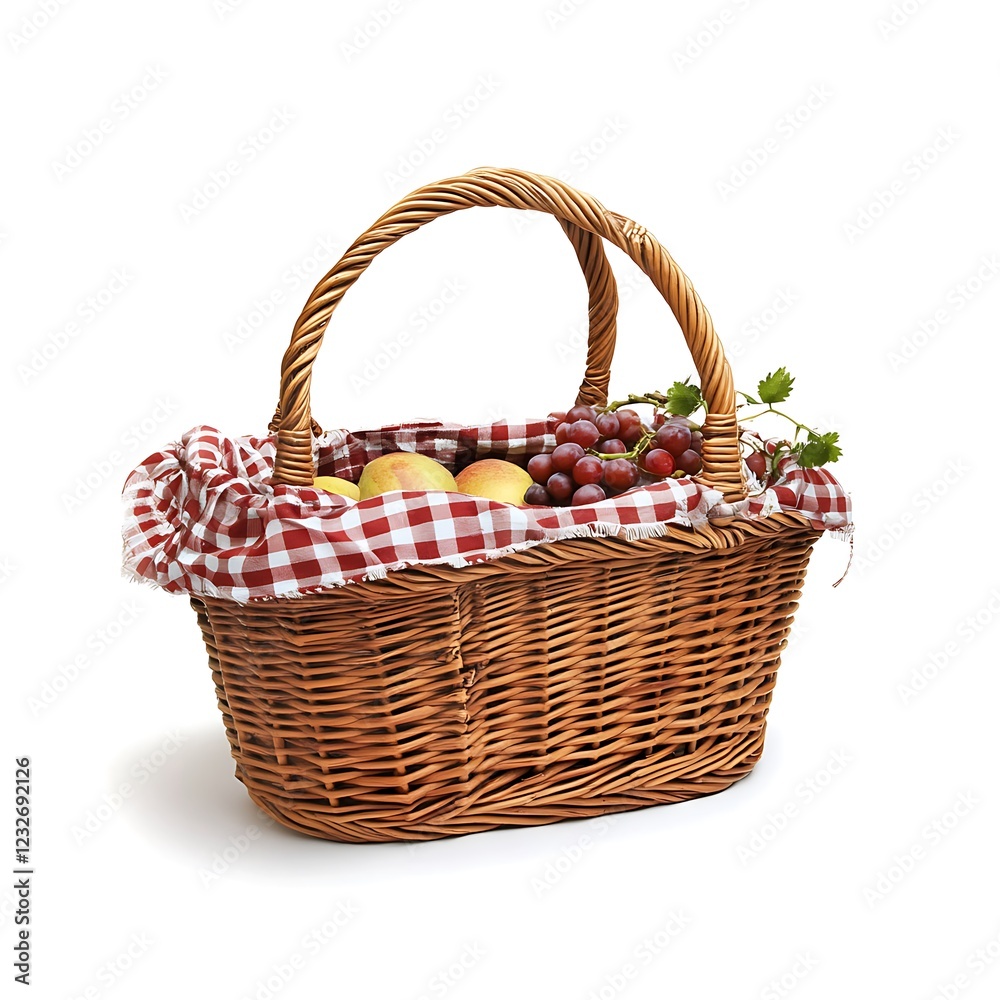 icnic basket isolated on white background icnic basket isolated on white background