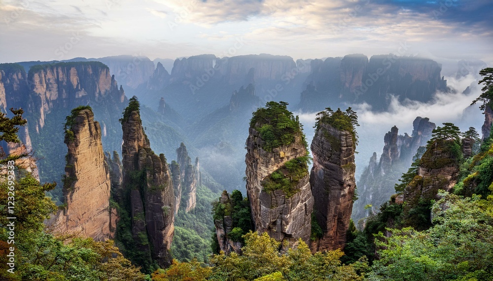 Fototapeta premium beautiful panoramic view of rocky mountains 