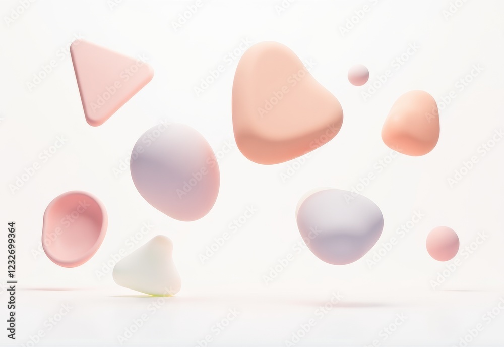 Minimalist geometric object in soft pastel tones, casting a shadow against a bright white background, creating a modern and abstract aesthetic Minimalist geometric object in soft pastel tones, casting a shadow against a bright white background, creating a modern and abstract aesthetic