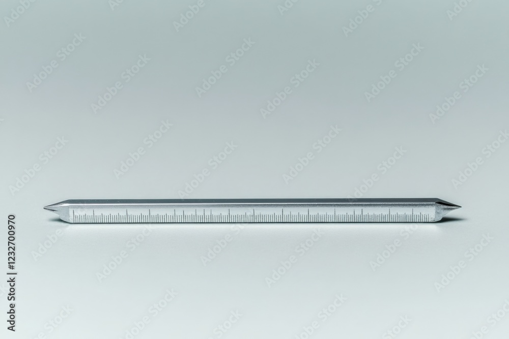 a metal ruler or measuring tool isolated on a white background. a metal ruler or measuring tool isolated on a white background.