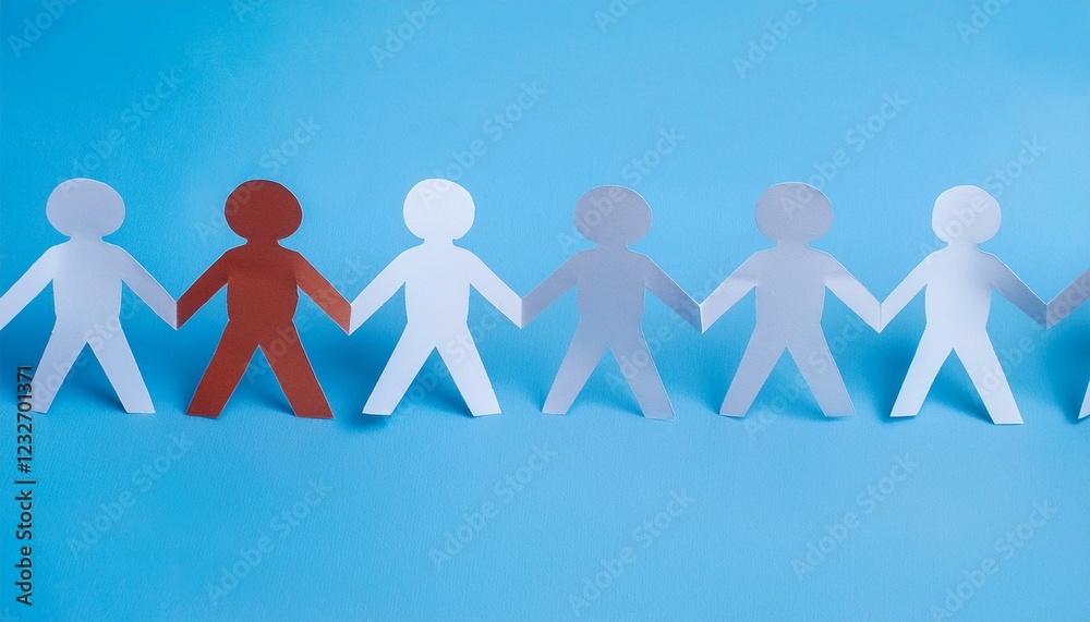 손과 손이 연결된 종이 사슬 형태의 종이인형 손과 손이 연결된 종이 사슬 형태의 종이인형