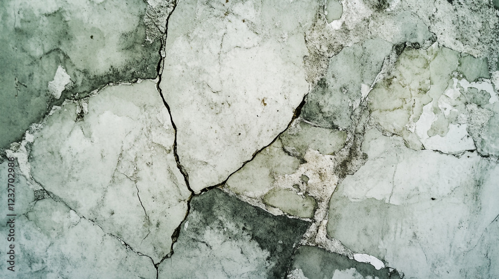 Detailed view of cracked and weathered wall surface with unique textures and colors Detailed view of cracked and weathered wall surface with unique textures and colors