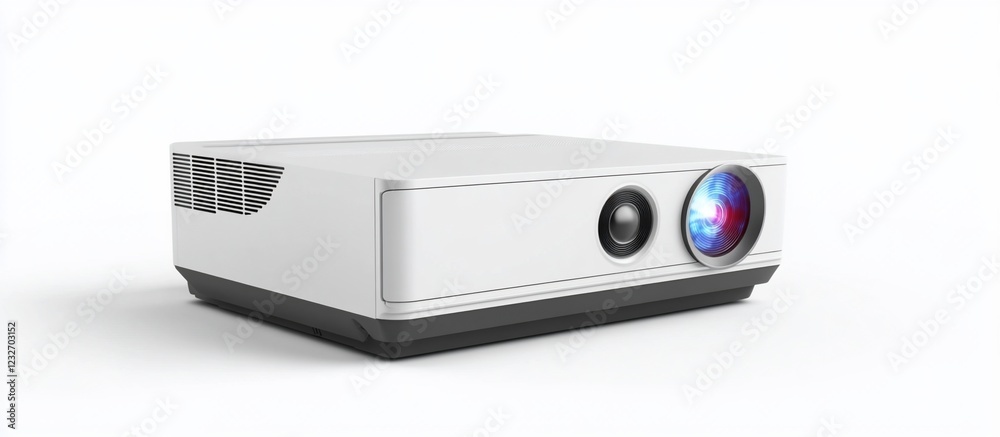 White projector, studio shot, clean background, home theater White projector, studio shot, clean background, home theater