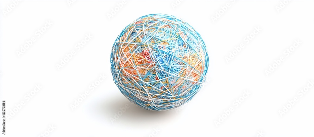Obraz premium Global interconnectedness String globe on white background