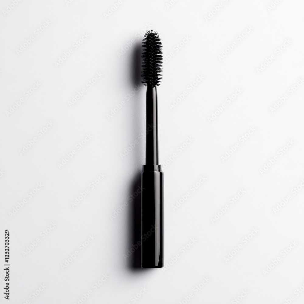 black mascara wand on a white background black mascara wand on a white background