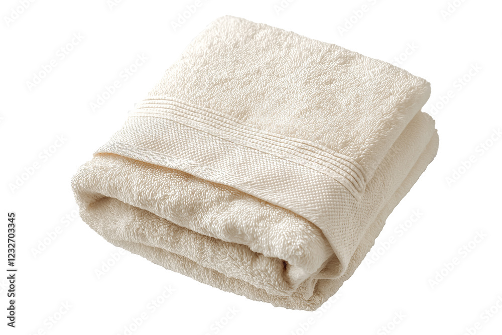 A soft, folded bath towel on a transparent background. A soft, folded bath towel on a transparent background.