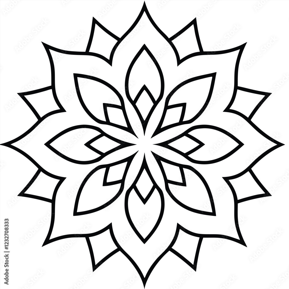 Obraz premium mandala line art vector 