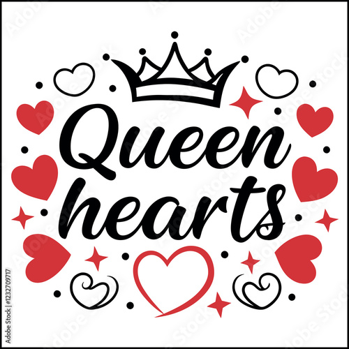 Queen of Hearts Crown Valentine's Day Design