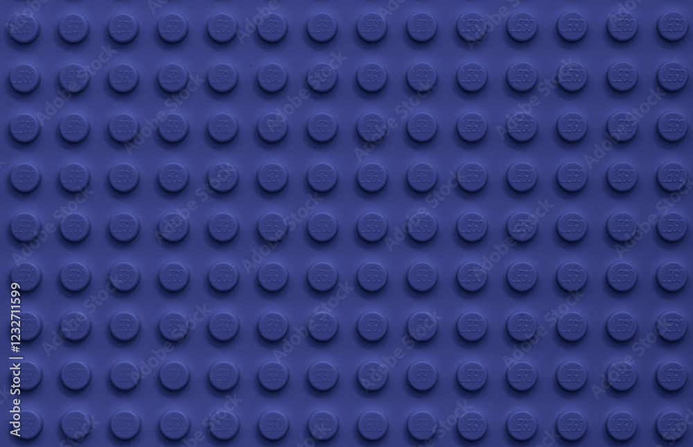 Naklejka premium Violet background of the LEGO Classic plate