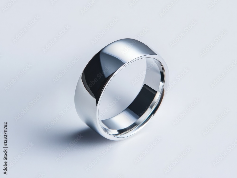 a simple and elegant platinum wedding band on a white background a simple and elegant platinum wedding band on a white background