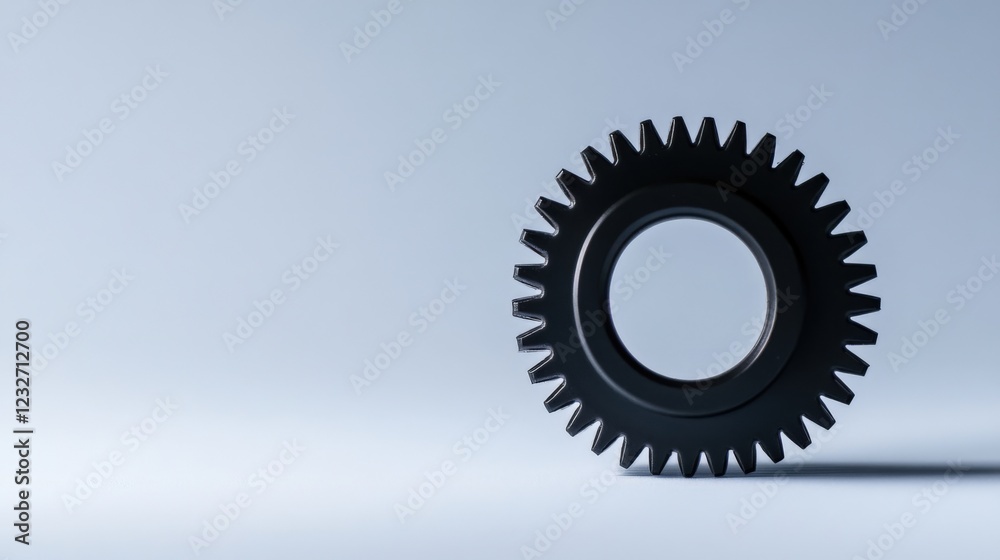 black gear on a light blue background black gear on a light blue background