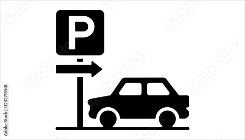 Car parking icon vector illustration. Car park
