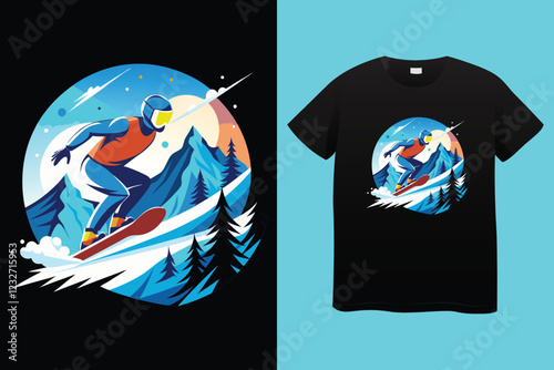 T shirt design don't follow me, I do stupid things with man snowboarding vintage illustration