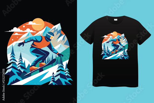 T shirt design don't follow me, I do stupid things with man snowboarding vintage illustration
