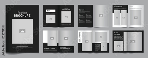 Fashion Brochure Template Design Minimal Look book Layout	